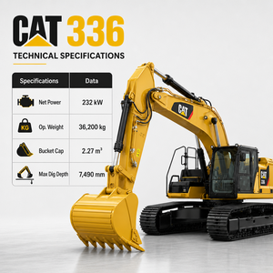 Excavatrice sur chenilles CAT 336GC d'occasion en excellent état, 36 tonnes, prête à l'emploi - Product Image 2