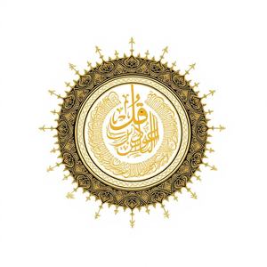 Panel Decorativo de Caligrafía Islámica, Lienzo Impreso con Escritura Árabe Dorada, Arte para Colgar en la Pared - Product Image 1