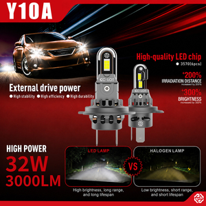 Phare LED automobile Y10A en aluminium aéronautique, ventilateur silencieux haute vitesse, 3000LM, pilote intégré, <span class=keywords><strong>ampoule</strong></span> de voiture - Product Image 2