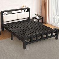 Meubles de chambre à coucher, design simple et moderne, prix de gros, lits en métal double, cadre en acier inoxydable, taille king