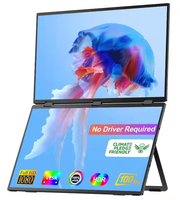 Expansor de Pantalla para Portátil de 18.5 Pulgadas, Plegable, Monitor Dual IPS LED Full HD 100Hz, Monitor Triple Portátil USB-C para Portátiles
