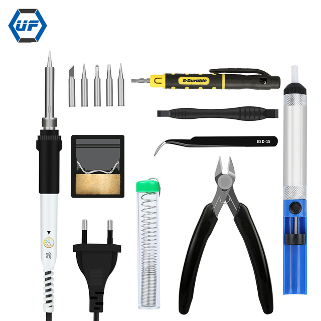 Soldering Iron Kit Electronics,Soldering Iron Kit Electronics 60W, 220V Adjustable Temperature Solder Iron Kit