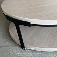 Table basse ronde en marbre moderne de luxe léger avec structure métallique de haute qualité pour salon