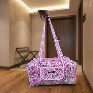 Rajasthani <b>Print</b> Padded <b>Machine</b> Quilted Luxury Cotton Casual Sport Weekender Yoga Gym Large Capacity Durable Lightweight - Product Image 2