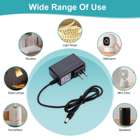 Adaptateur d'alimentation ESann DC12V 1A, AC 100-240V DC 12V 1A 12W, protection contre les courts-circuits, montage mural, prise US, prise DC 5,5x2,5 mm