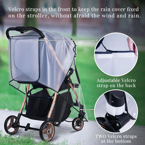 Housse de protection imperméable et coupe-vent, accessoire universel pour poussette de bébé, filet anti-insectes pour nourrissons - Product Image 4