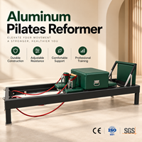 Reformer Pilates Aluminium Perak Berkualitas Tinggi Tahan Lama Dapat Disesuaikan Ramah Lingkungan Garansi 5 Tahun Multifungsi Studio Pilates