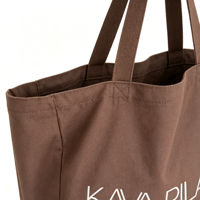 Tas Tote Kanvas Katun Ukuran Besar dengan Logo Custom, Tahan Lama, Dapat Digunakan Kembali, untuk Belanja, Olahraga, Yoga, dan Pilates