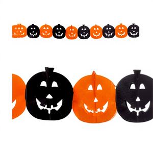 FESTIVAL DE PLÁSTICO PUMPKIN DIAM. 18X300CM NARANJA Y NEGRO REUTILIZABLE PARA NIÑOS USO EN INTERIORES HECHO EN ITALIA - Product Image 1