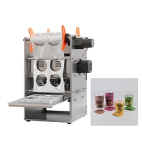 Semi-automatische verzegelmachine voor zuurmelk-yoghurtbekers, folie-rol verpakkingsmachine voor saladedressing en tomatensaus