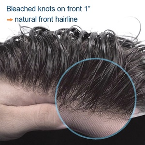 Prothèse capillaire pour homme HS15+ avec dentelle frontale, système de remplacement capillaire en cheveux indiens ultra-fins de 0,08 mm, vente en gros - Product Image 2