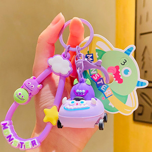 Hecion thời trang quái vật thiết kế <span class=keywords><strong>PVC</strong></span> đi bộ đầy màu sắc Quái Vật lái xe động vật Móc chìa khóa kim loại Keychain phụ kiện thời trang Vua Vòng - Product Image 2