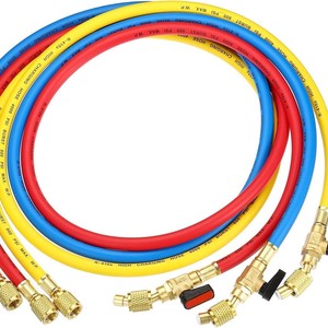 Manguera de Carga de Refrigerante de Tres Colores R410a, Válvula de Bola de Latón de 800 Psi Máx. para Reparación de Aire Acondicionado y Aire Acondicionado de Automóviles - Product Image 3