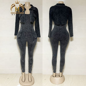 Высококачественная Женская Роскошная Одежда хлопковая укороченная куртка + Боди Комплект из 2 предметов Повседневный винтажный комплект из двух предметов женская одежда 2025 - Product Image 6