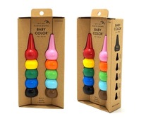Ensemble de crayons de construction éducatifs japonais pour enfants - 5 couleurs non toxiques, pigment dur et lisse / polyéthylène, jouet artistique amusant