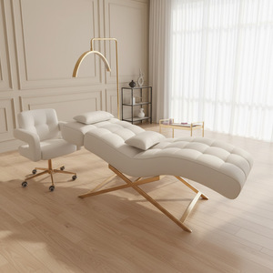 Table de massage capitonnée rose incurvée pour soins du visage et des cils, mobilier de salon - Product Image 3