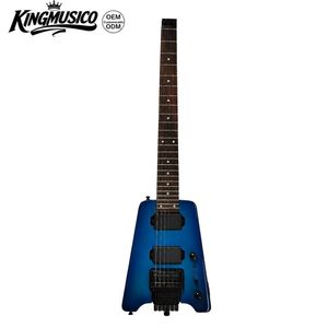 Fashionable Blue Headless 6 Strings Guitar Custom Logo Guitar <b>Stringed</b> <b>Instruments</b> - Product Image 1