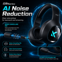 Casque de jeu filaire MCHOSE G9 avec haut-parleurs dynamiques de 50 mm à diaphragme plaqué titane, son surround virtuel 7.1 par logiciel, microphone RGB