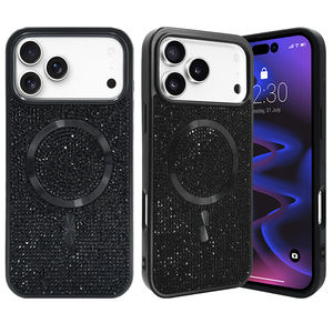 Funda de Teléfono de Lujo de TPU+PC para 17ProMax, Carcasa Trasera Brillante a Prueba de Golpes, Soporte de Anillo Magnético, Diseño de Diamantes Brillantes para Mujeres y Niñas - Product Image 4