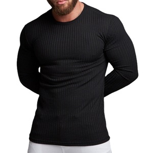 T-shirt homme 2022 de haute qualité, personnalisé, imprimé par transfert thermique, 100% coton biologique tissé, col rond, coupe ajustée, respirant, uni, manches longues - Product Image 4