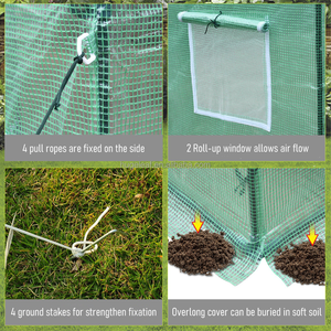 Invernadero Portátil de Acero HUGELEAF, Moderno, Metálico, Tipo Túnel, con Puerta Enrollable, para Cultivo de Vegetales en Invierno al Aire Libre - Product Image 3