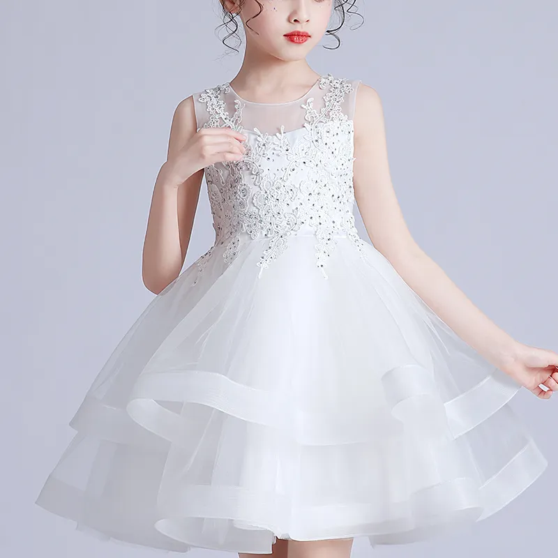 2020新しいデザイン子供服毎日チュチュドレス弓卸売幼児赤ちゃん女の子ピンクミニかわいい白いフォーマルギフトシフォン