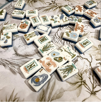 Nouveau jeu de mahjong américain pliable en acrylique bleu de luxe 2026, motif océan personnalisé, pour adultes, vente en gros, offre spéciale