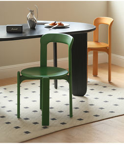 Silla de comedor de madera maciza de nuevo diseño nórdico, apilable de lujo Retro para el hogar, cocina, Hotel, banquete, escuela - Product Image 4