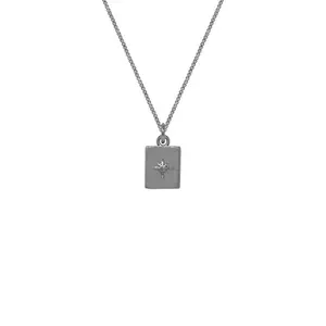 Milskye Fine Fashion Luxury For Women Necklace 2024 925 Silver 18k Gold Small Square Carved Necklace Necklace
