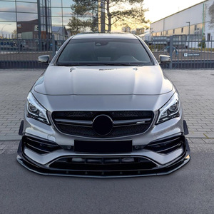 Mercedes-Benz CLA-Class Front Splitter Carbon Fiber Texture Piano Black 2016-2019 ABS Body Kit - Product Image 3