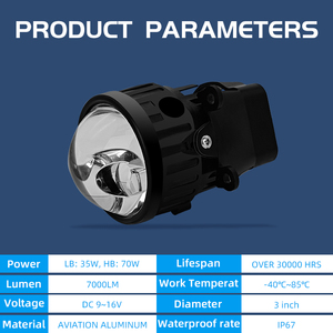 고출력 SFIDA LD-7 70W 6000K 3 인치 프로젝터 렌즈 자동 안개등 사용자 정의 상자 패키지에 대한 이중 LED 자동차 헤드 라이트 - Product Image 5