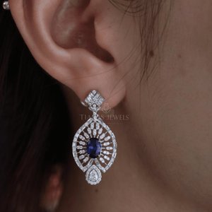 Luxury Women Diamond Stud <b>Earrings</b> 925 Sterling <b>Silver</b> Elegant Fine Jewelry Sparkling Daily Wear <b>Wedding</b> Anniversary Gift - Product Image 3