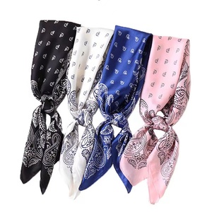 <strong>Plaid</strong> Silk Square Scarf Women Satin Shawl Wrap Hijab Female Hair Band Bag Wrist Luxury Headscarf 70*70cm Echarpe 2022 <strong>Bandana</strong> - Product Image 1