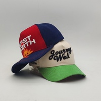 Gorra de Béisbol Unisex de 5 Paneles Personalizada, de Algodón, Ajustable, de Dos Tonos, con Visera Curva y Bordado en Relieve, Venta al Por Mayor