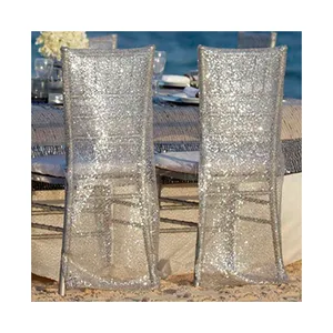 Asiento de lentejuelas azul-verde duradero, decoración trasera, silla de fiesta desechable, faja para banquete para uso doméstico, silla de lentejuelas rojas de Damasco verde - Product Image 1