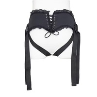 Meilleures ventes : Culotte harnais porte-dildo en dentelle avec sangles en cuir, taille réglable