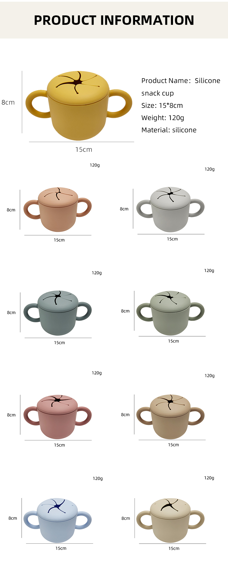 BPA Free Baby Toddler Silicone Snack Cup Unbreakable 1