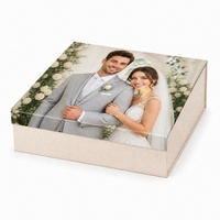 Boîtes à dragées pliables personnalisées avec logo, emballage plat, vente en gros pour fête de mariage et enterrement de vie de jeune fille