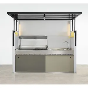 Balom customized size colorful luxury 304 stainless steel sun proof outdoor kitchen island with soft closing