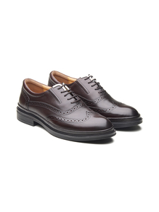 Chaussures Derby classiques à lacets pour hommes, avec empeigne en cuir crust importé, bout rond, doublure en cuir DD, Ortholite - Product Image 6
