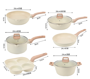 Padella a induzione antiaderente per fornelli a Gas universale senza olio Maifan <span class=keywords><strong>Set</strong></span> di pentole da 17 pezzi - Product Image 3