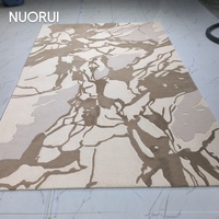 Tapis de luxe en laine douce à motifs marbrés, texture naturelle 3D sculptée, grand tapis pour salon et décoration intérieure