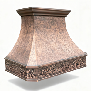 Архитектурная вытяжка ручной работы из меди, изготовленная на заказ для кухонь элитных вилл - Product Image 2