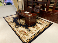 Tapis en laine traditionnel à motif floral, rectangulaire, à poils moyens, noué à la main, antidérapant, pour chambre à coucher