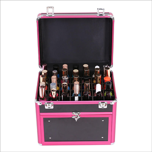 <strong>Pink</strong> Aluminum Alloy Frame Makeup case Cosmetic Storage <strong>Box</strong> or Beauty <strong>Tool</strong> case Everyday Storage <strong>Box</strong> with Non-slip Handle - Product Image 6