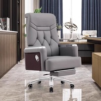 Fauteuil de Direction en Cuir Ergonomique et Massant, Pivotant et Inclinable, pour Bureau Commercial ou Domicile – Style Moderne et Luxe