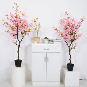 Bonsai di ciliegio artificiale <span class=keywords><strong>rosa</strong></span>, fiore in seta sintetica, piccola pianta in vaso per decorazioni interne e forniture da giardino - Product Image 3