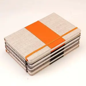 Customised Recyclable A5 Fiber cover with colorful elastic band Agenda and Notebooks