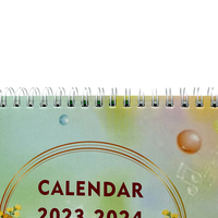 Penjualan terlaris dalam stok promosi cetak kustom meja Mini kalender harian bulanan 365 hari Spiral Wire-O berdiri meja lipat