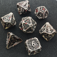 MINI PLANET – Ensemble de dés mécaniques futuristes en métal, 7 pièces, design armure science-fiction, dés polyédriques gravés, écologiques, pour DND COC RPG